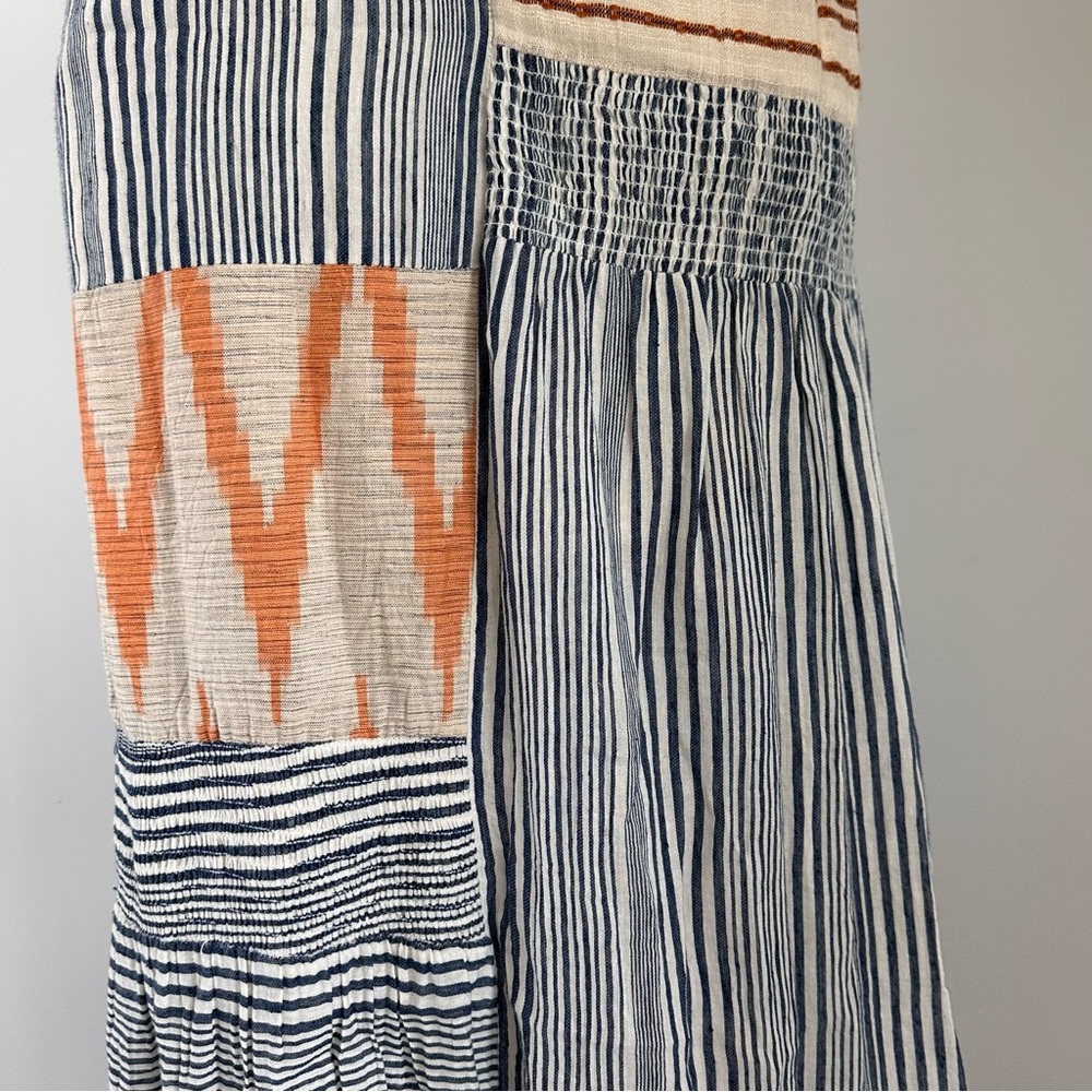 Anthro THML Mixed Print Patchwork Maxi Dress Boho Halter Neck Tiered Lagenlook - Picture 5 of 8